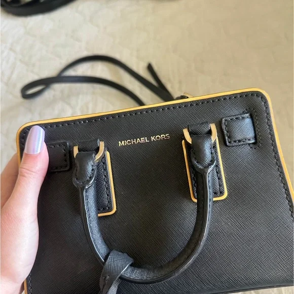 Michael Kors Black Mini Bag with Gold Accents - Picture 2 of 3